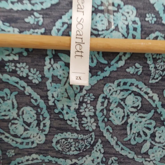 Dear Scarlett Teal and Navy Paisley Cardigan - Picture 4 of 4